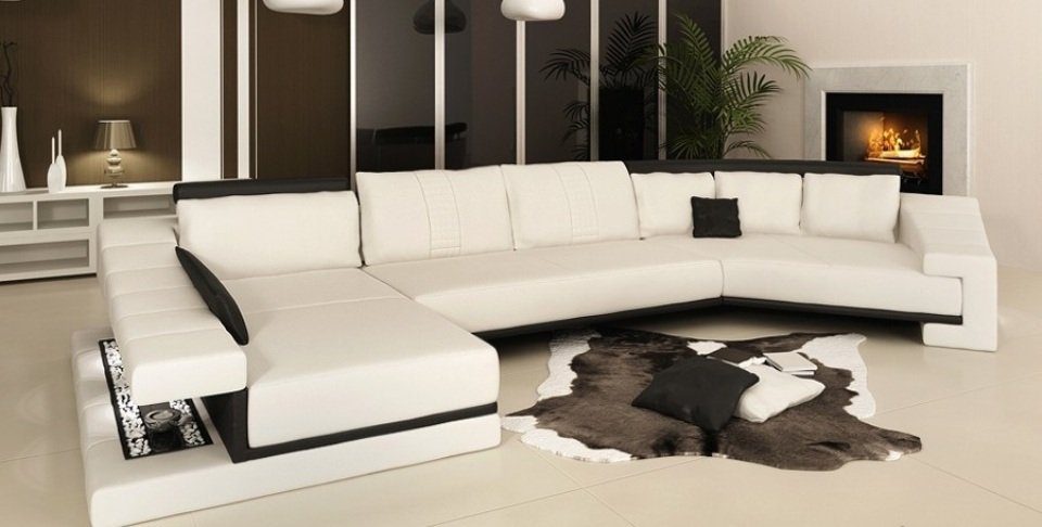 JVmoebel Ecksofa Design Rund Ecksofa Sofa Couch Wohnlandschaft U Ecke Polster