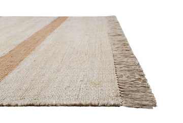 Teppich Vante, Green Looop, rechteckig, Höhe: 4 mm, handgewebt aus Jute mit Baumwolle, Fransen, Streifen