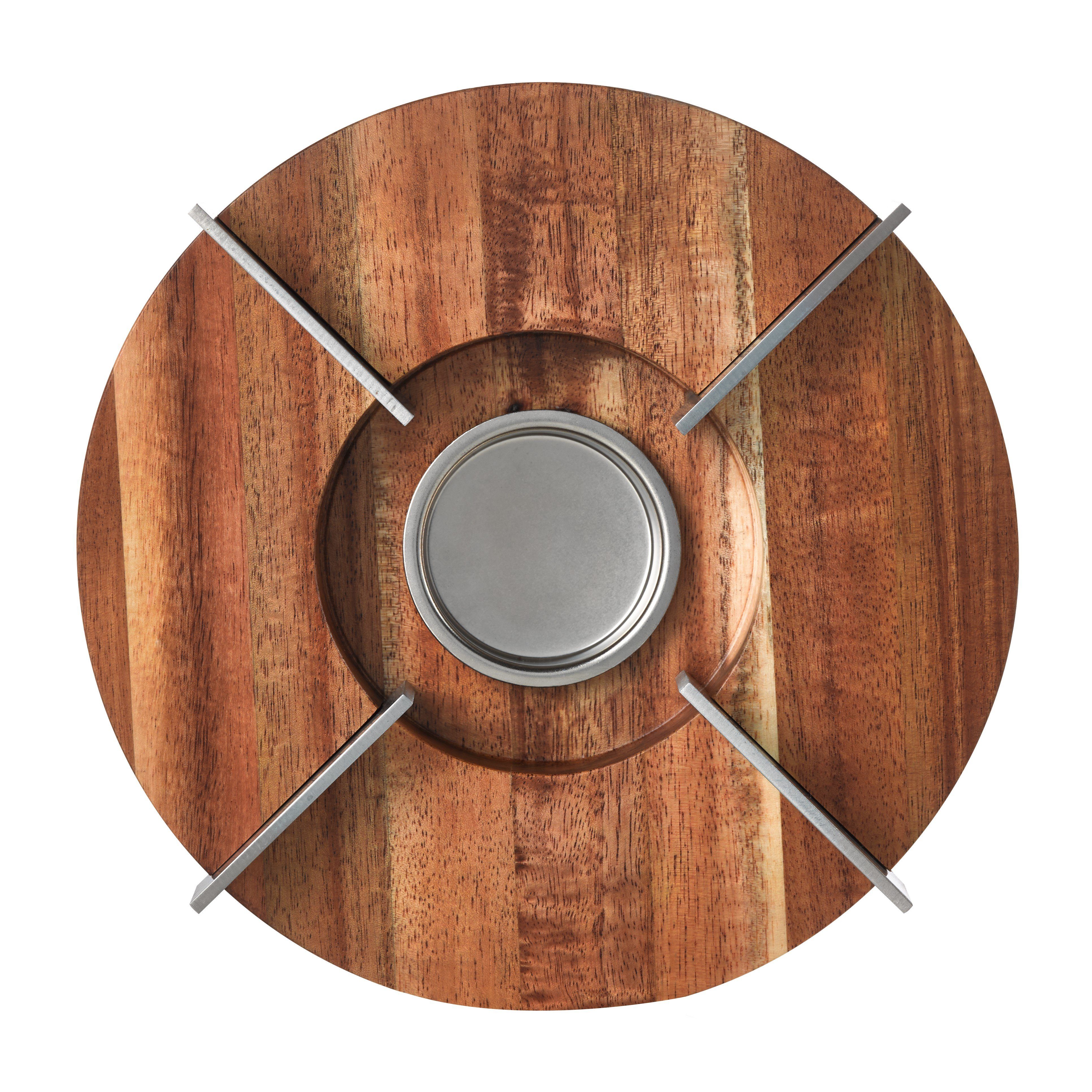 AdHoc Stövchen TUTO, (1-tlg), Speisewärmer und Kannenstövchen aus Holz & Edelstahl 16 cm