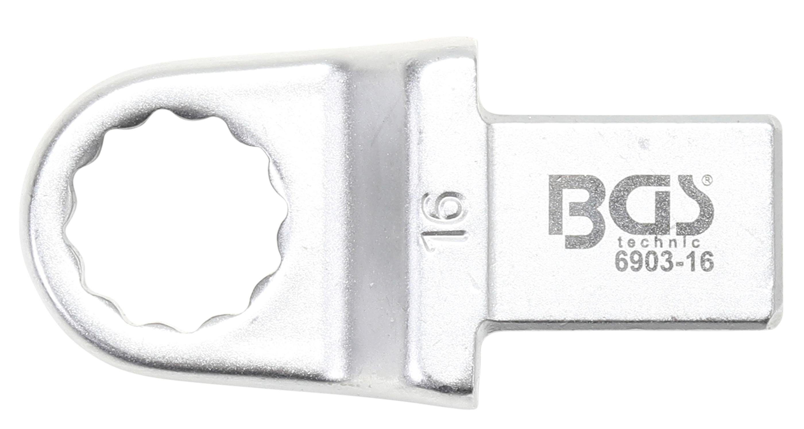 BGS technic Ausstechform Einsteck-Ringschlüssel, 16 mm, Aufnahme 14 x 18 mm