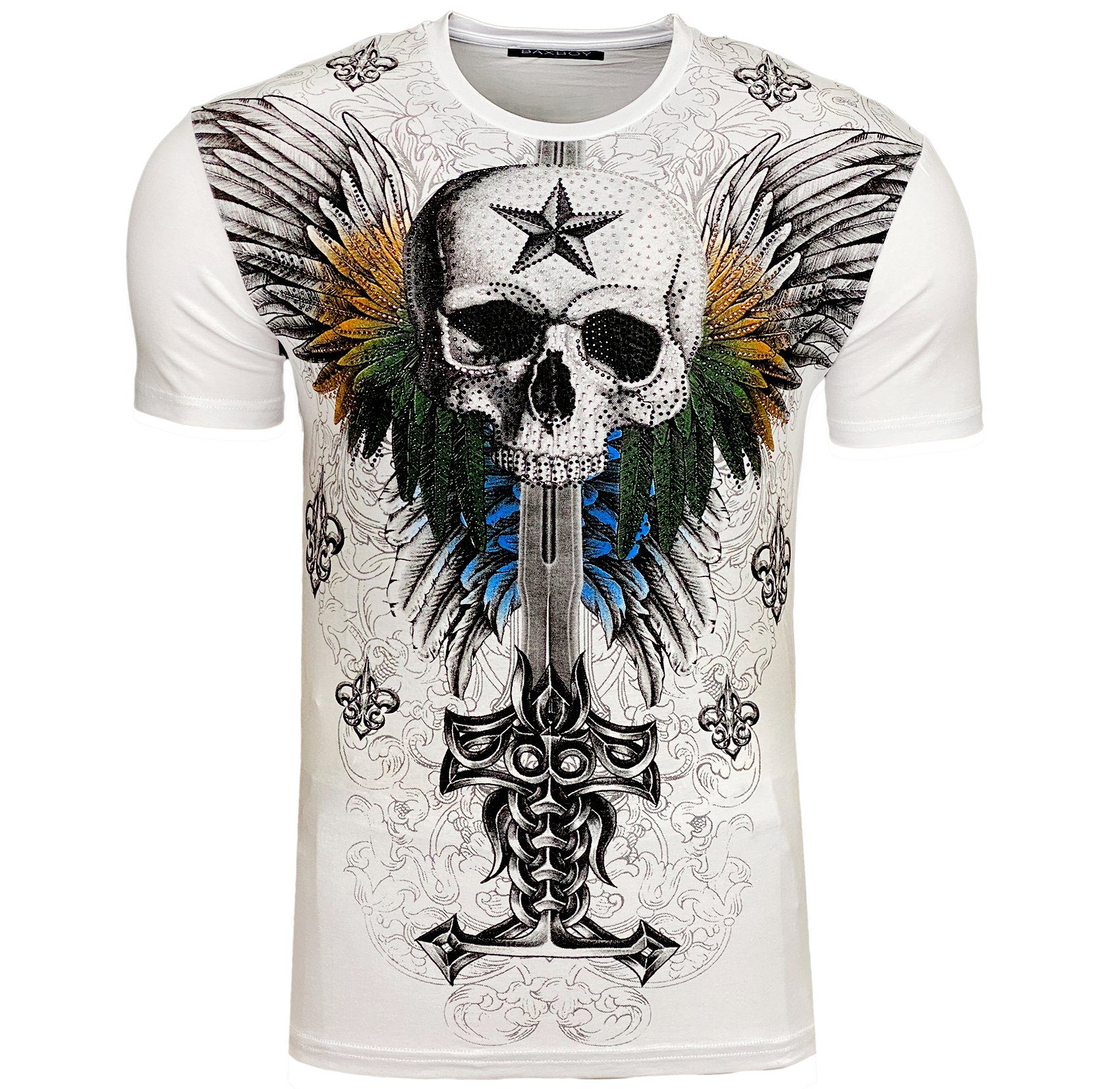 Baxboy T-Shirt Baxboy Totenkopf T-Shirt günstig online kaufen
