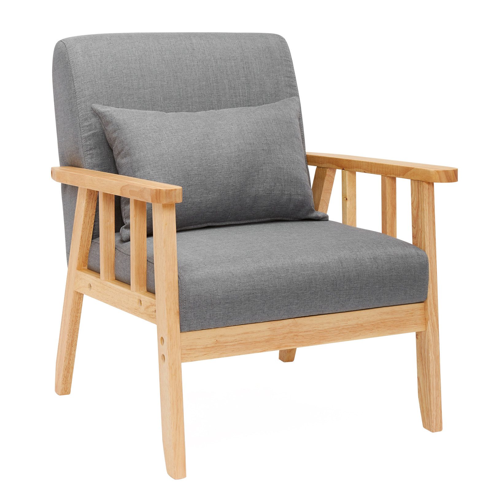 Mondeer Sessel Einzelsessel, Leinen Massivholzrahmen Retro günstig online kaufen