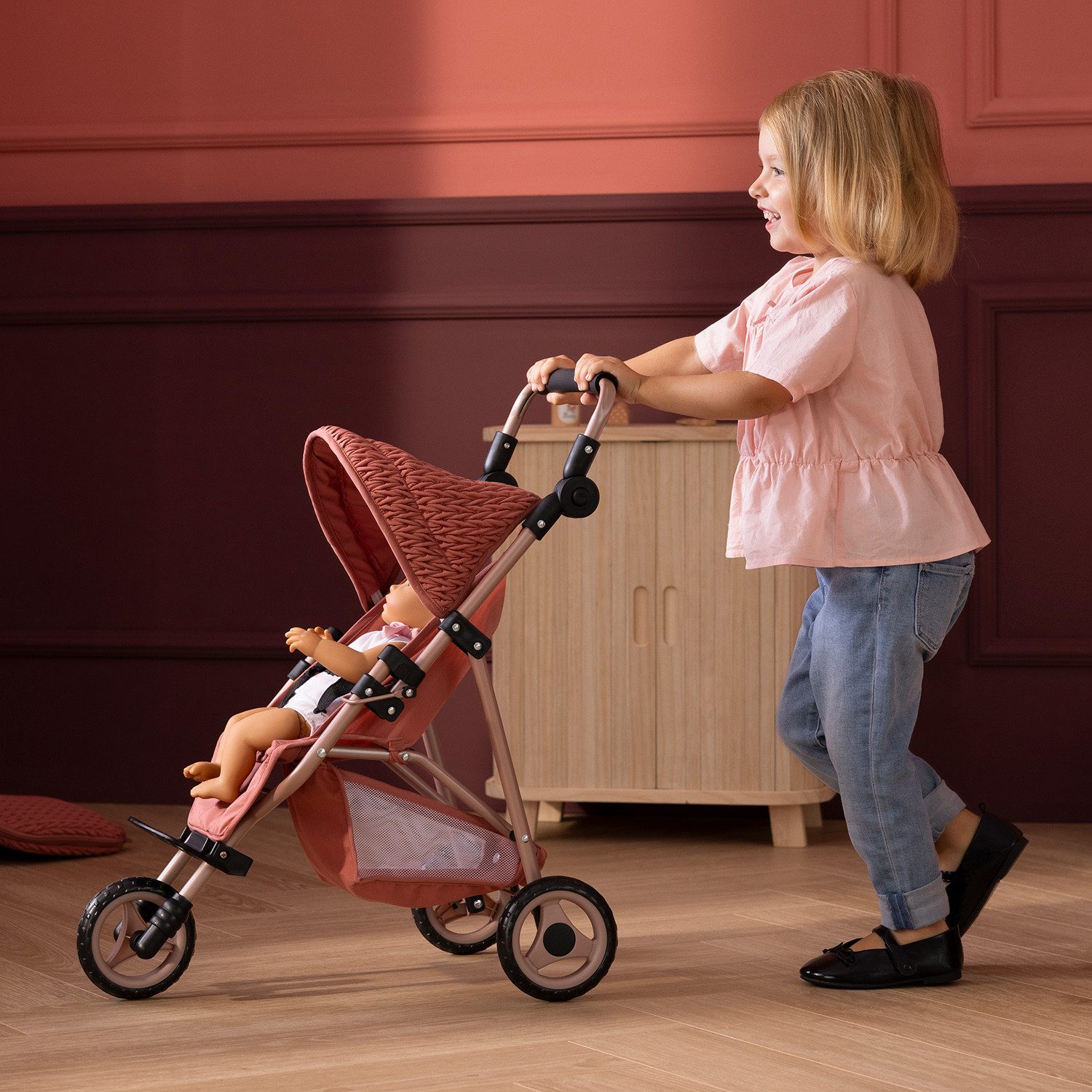 howa Puppenbuggy grace, für Puppen bis 50cm, mit höhenverstellbaren Griff, zusammenklappbar