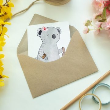 Mr. & Mrs. Panda Grußkarte Uhrmacherin Herz - Weiß - Geschenk, Grußkarte, Karte, Einladungskarte, Hochwertiger Karton