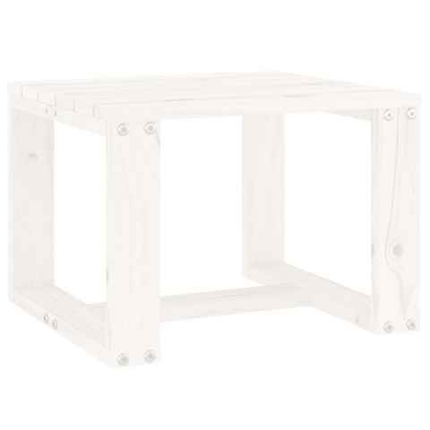 vidaXL Gartentisch Garten-Beistelltisch Weiß 40x38x28,5 cm Massivholz Kiefer (1-St)