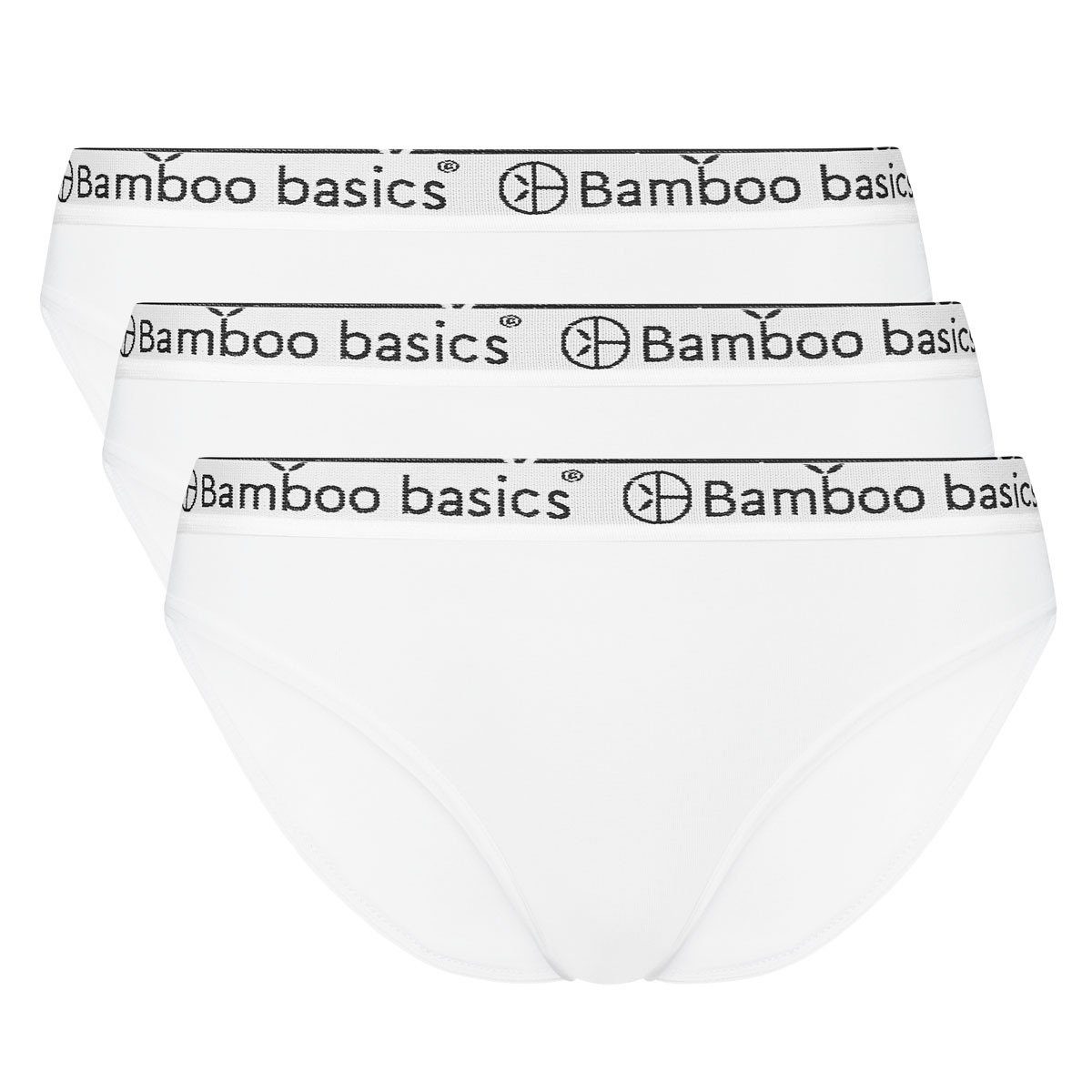 basics Slip Weiß Bamboo YARA, Logo-Bund Pack 3er Slips Damen -