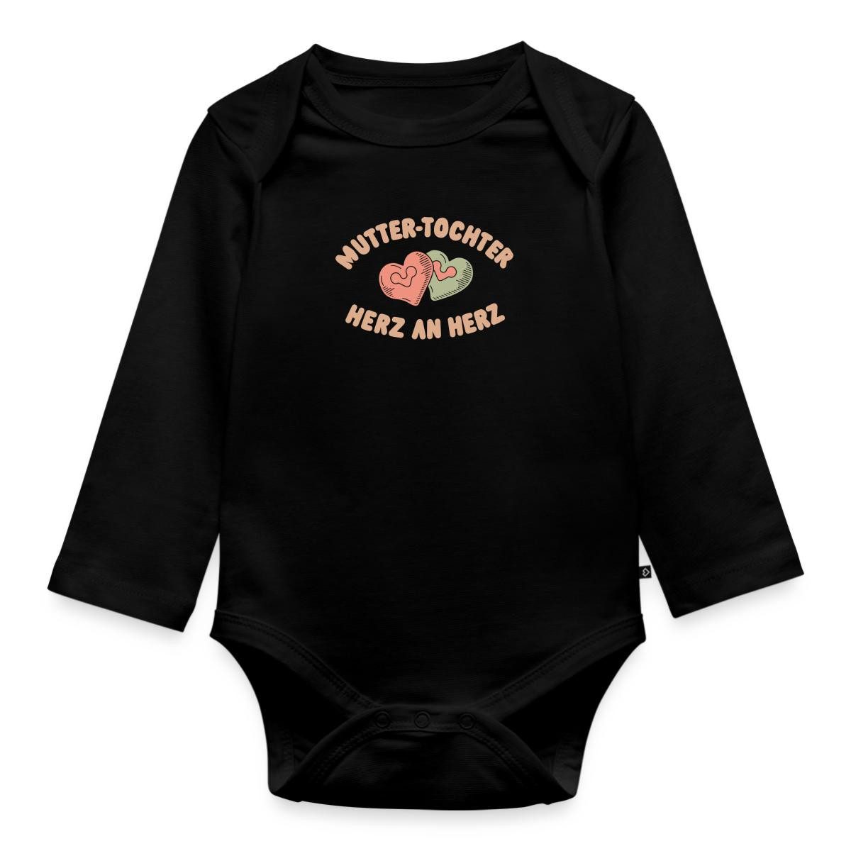 Spreadshirt Langarmbody Mutter-Tochter Herz an Herz Tages Baby Body Langarm (1-tlg)