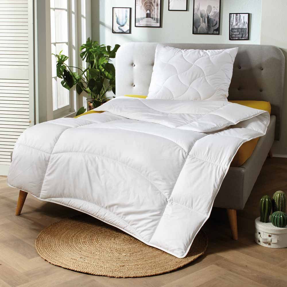 fan Schlafkomfort Exklusiv Kunstfaserbettdecke, Füllung: 80 % Polyester, 20 % Lyocell, Bezug: Baumwolle, Temperaturausgleichende Comfortfill®/Cell Solution® Füllung