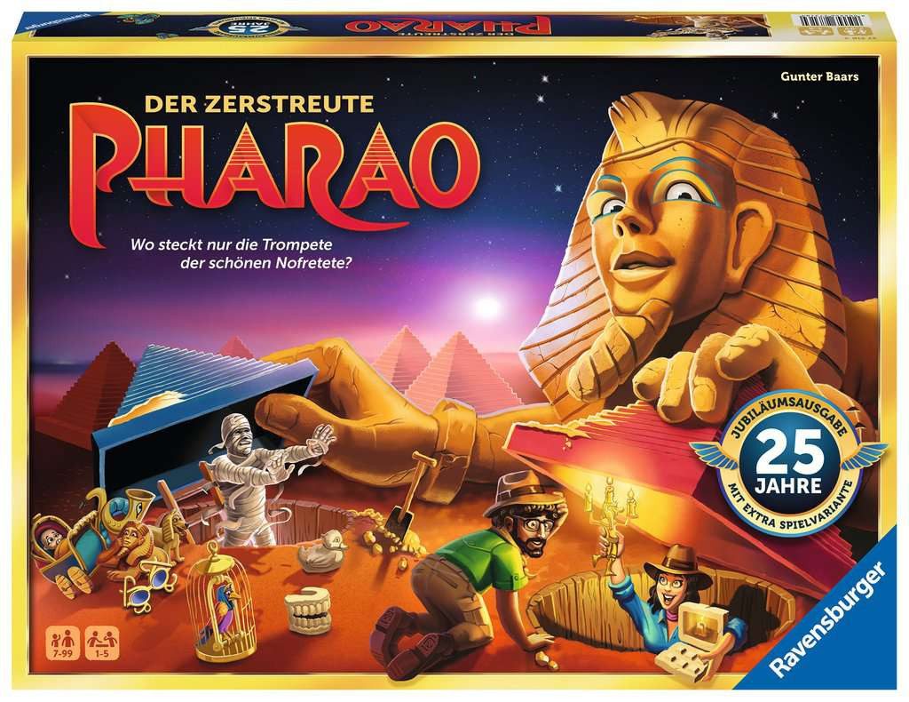 Ravensburger Spiel Ravensburger 27316 Der zerstreute Pharao - 25 Jahre Jubiläumsausgabe, Ravensburger 27316 Der zerstreute Pharao - 25 Jahre Jubiläumsausgabe, Made in Europe