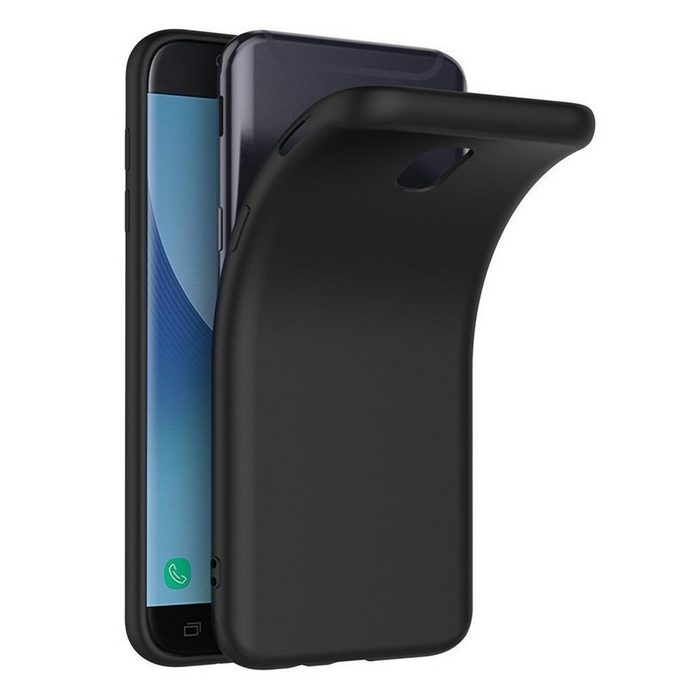 CoolGadget Handyhülle Black Series Handy Hülle für Samsung Galaxy J5 2017 5 2 Zoll Edle Silikon Schlicht Robust Schutzhülle für Samsung J5 2017 Hülle
