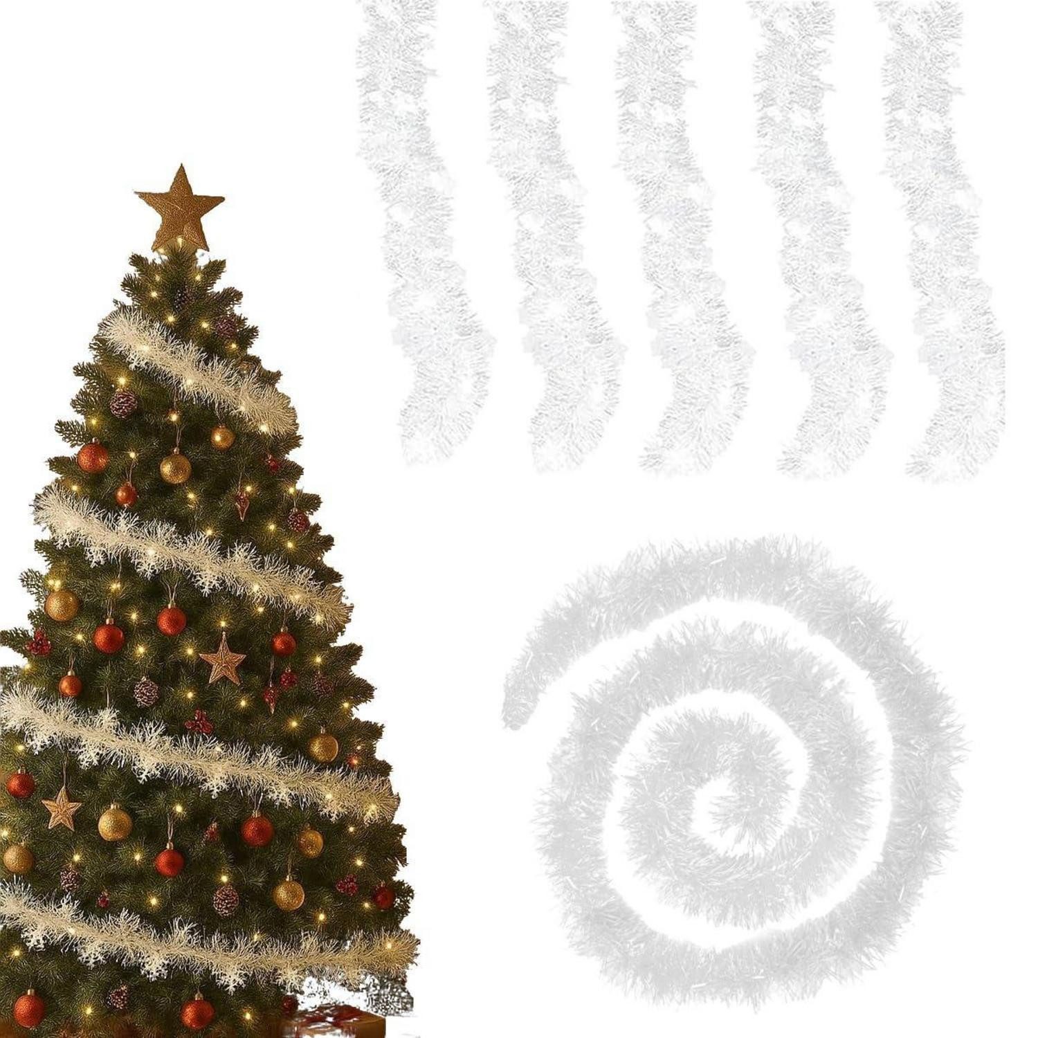 LuxusKollektion Girlanden Weihnachtsgirlande 5x2m Weiss Schneeflocke