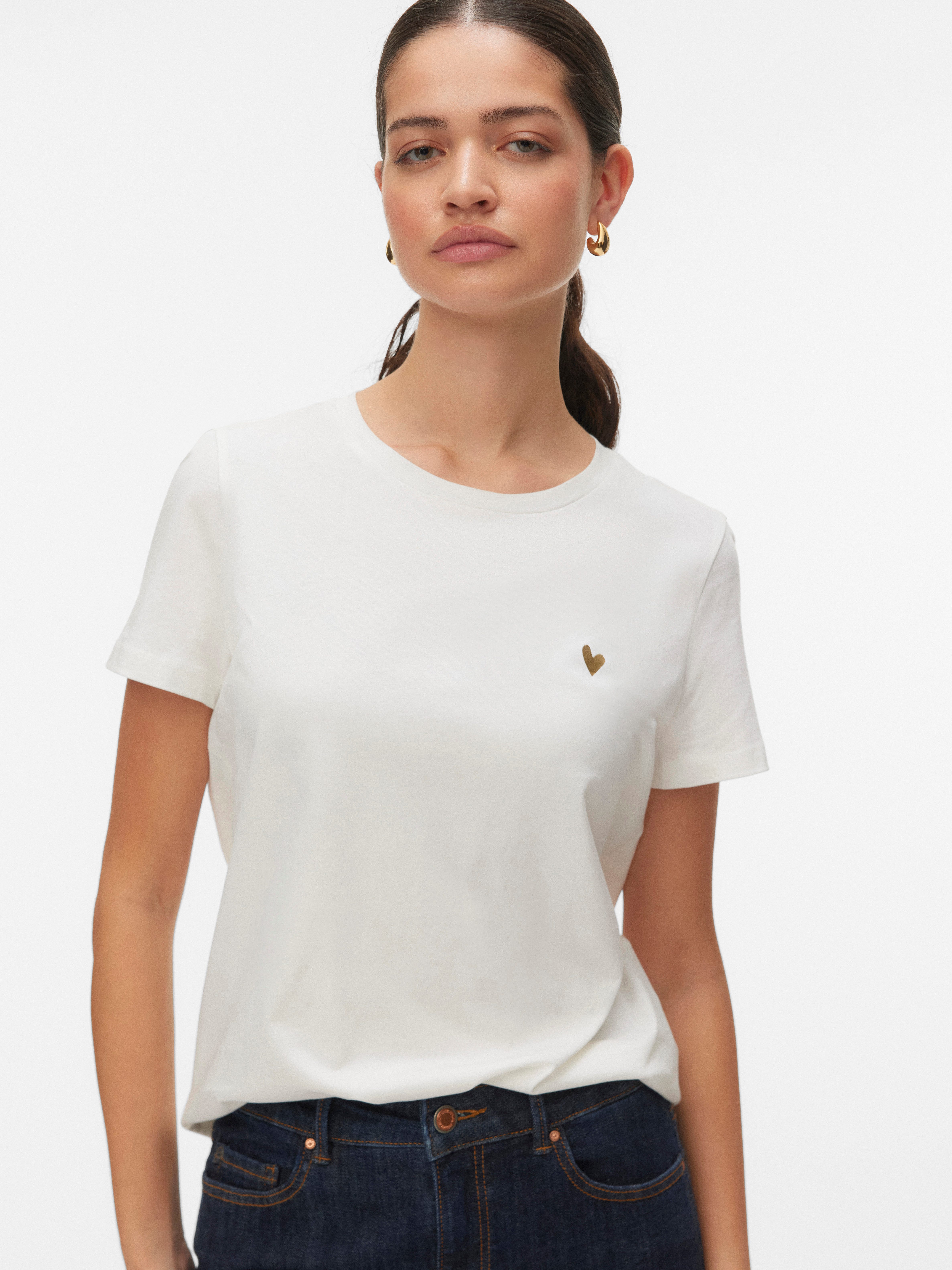 Vero Moda Kurzarmshirt VMVIVA S/S O-NECK T-SHIRT JRS BTQ GA günstig online kaufen