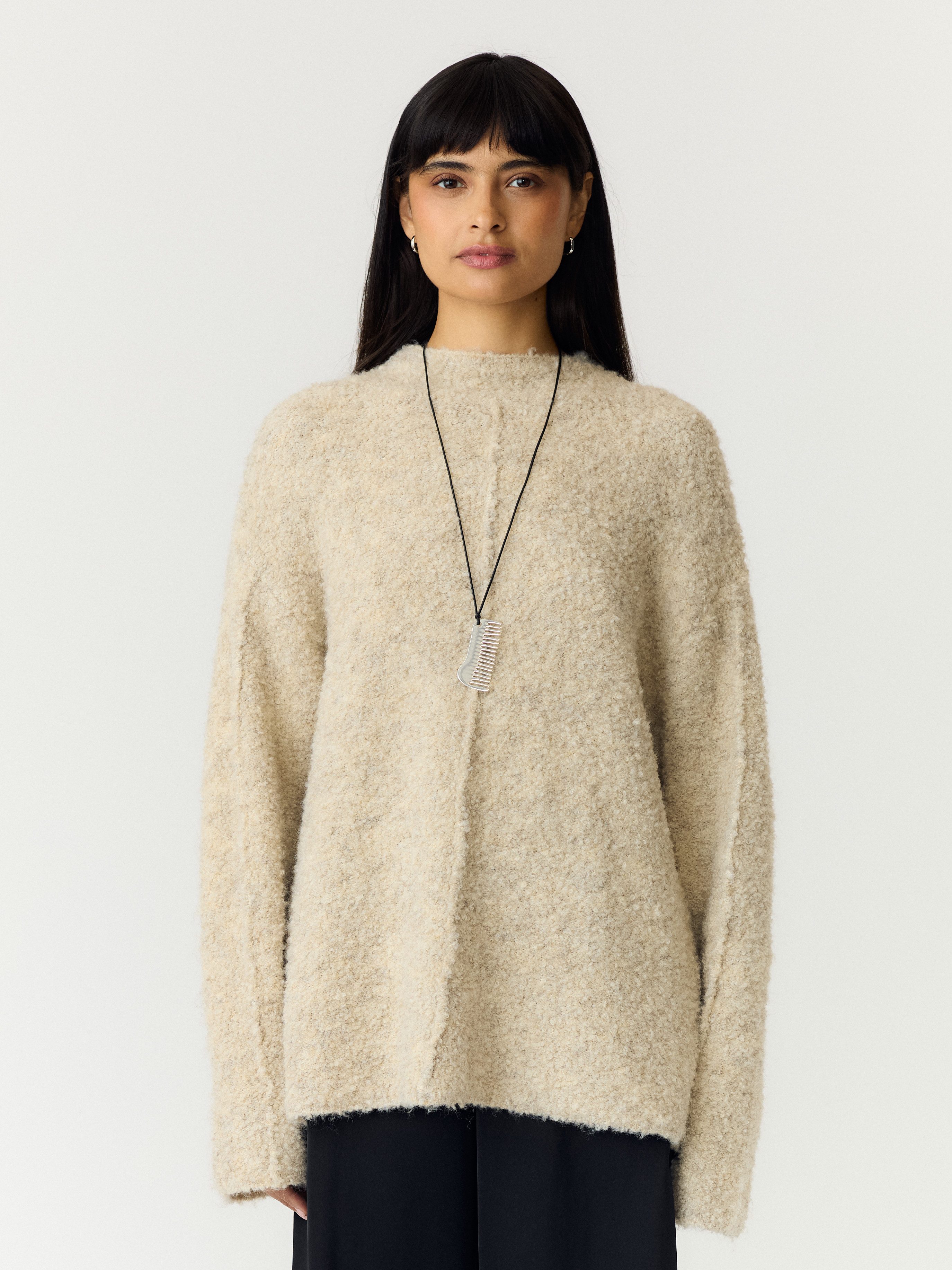 Y.A.S Stehkragenpullover YASPLIRA LS HIGH NECK PULLOVER NOOS Materialmix mit Wolle