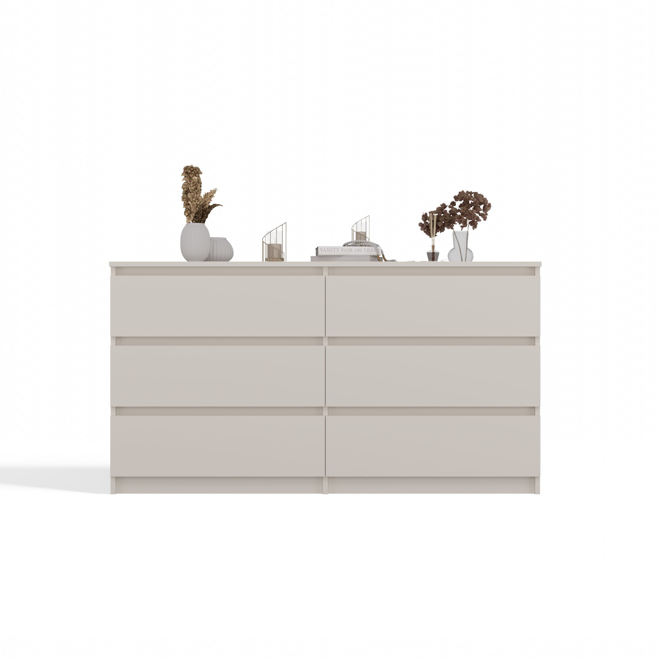 Raumhirsch Furniture Kommode Sideboard 140 cm breit (Maße 40 x 140 x 75 cm, 6 Schubladen), verschiedene Farben – Bild 2 von 5