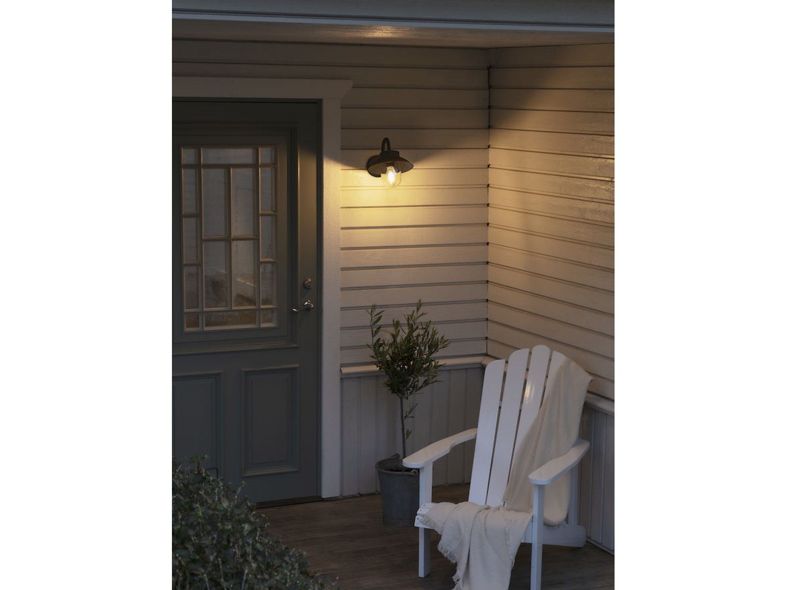 LED Dimmfunktion, wechselbar, H: warmweiß, Fassadenbeleuchtung Schwarz Landhausstil Außenlicht meineWunschleuchte Hauswand Außen-Wandleuchte, LED 24,5cm