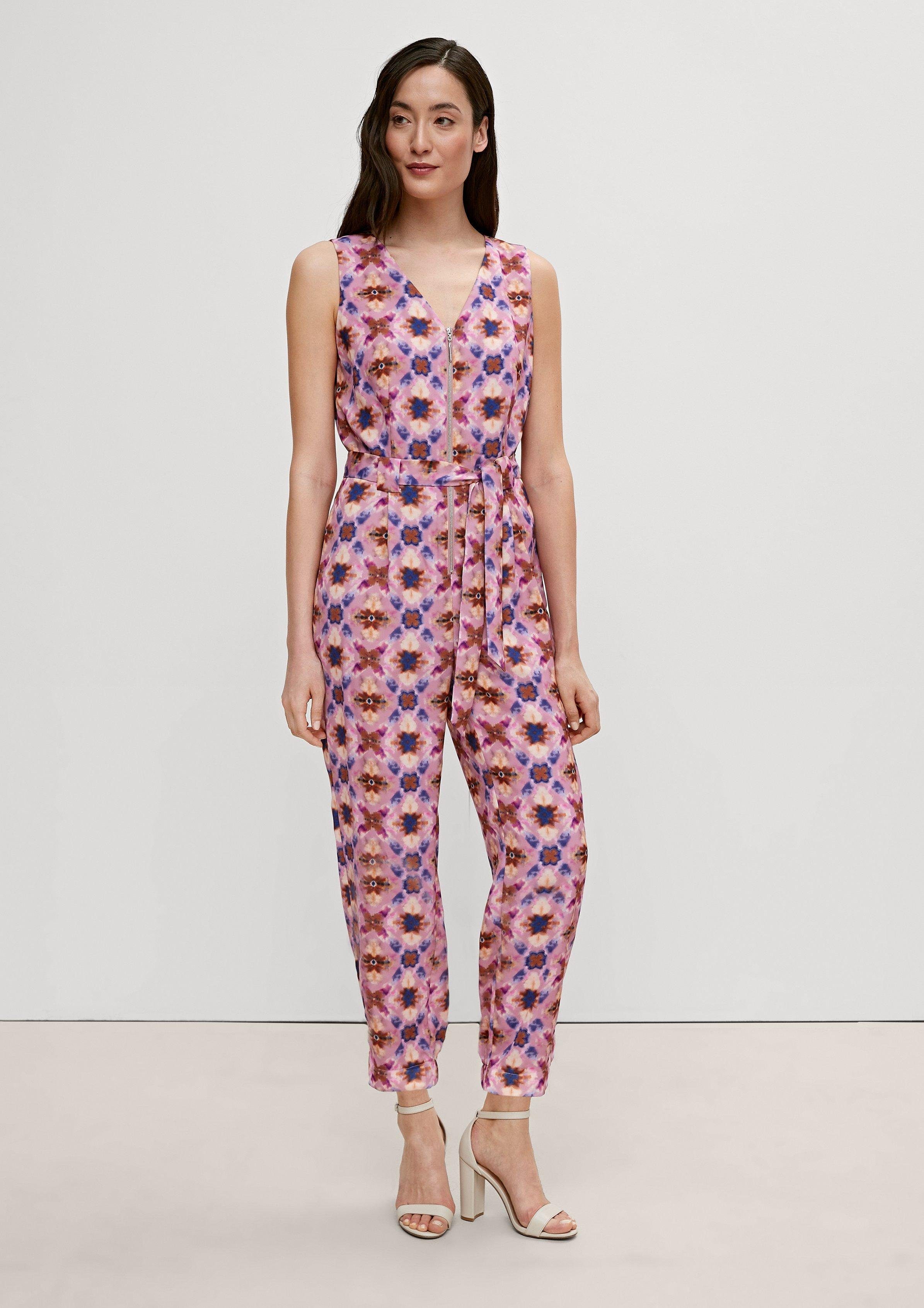 Overall AOP purple Alloverprint Comma Overall mit