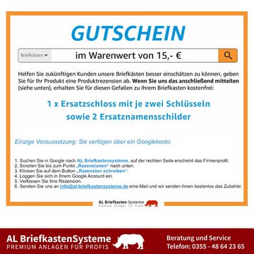 AL Briefkastensysteme Wandbriefkasten 8 Fach Premium Briefkasten A4 in RAL 7016 Anthrazit Grau wetterfest
