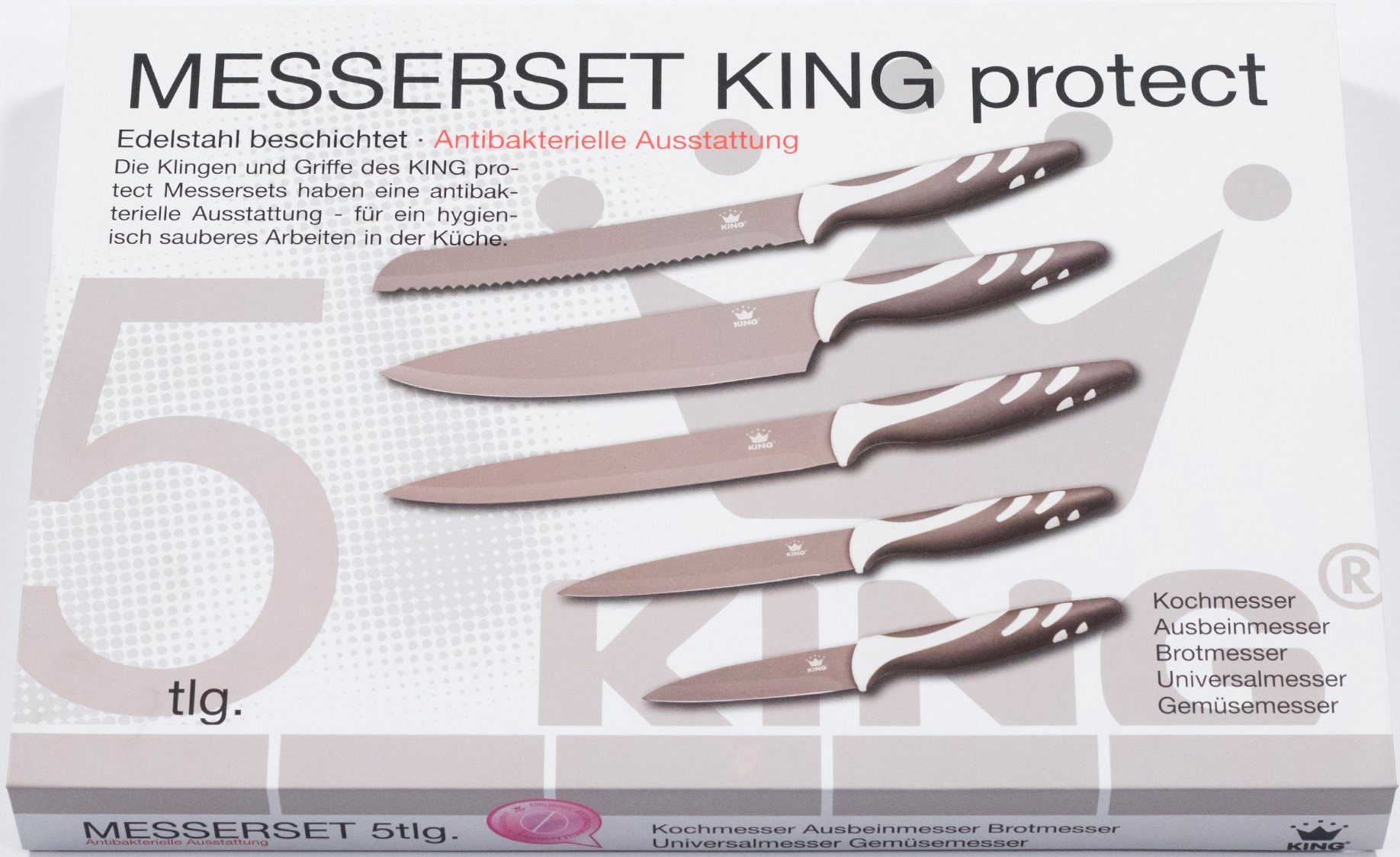KING Messer-Set (Set, 5-tlg), Mit beschichteten Klingen