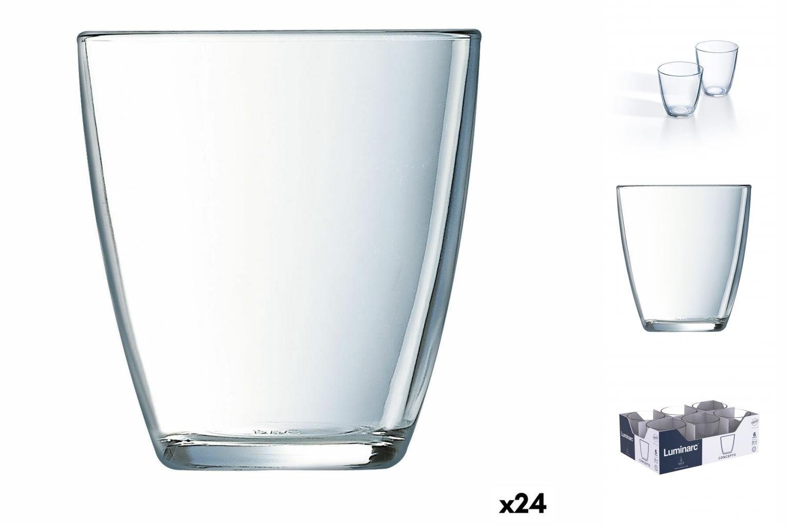 Luminarc Glas Becher Luminarc Concepto 250 ml Durchsichtig Glas 24 Stück, Glas