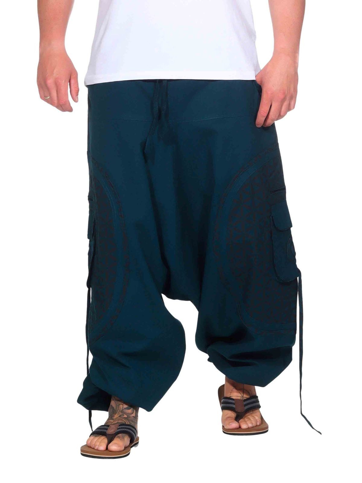 KUNST UND MAGIE Haremshose Kunst&Magie Haremshose bunte Muster Hippie Hose Blume des Lebens