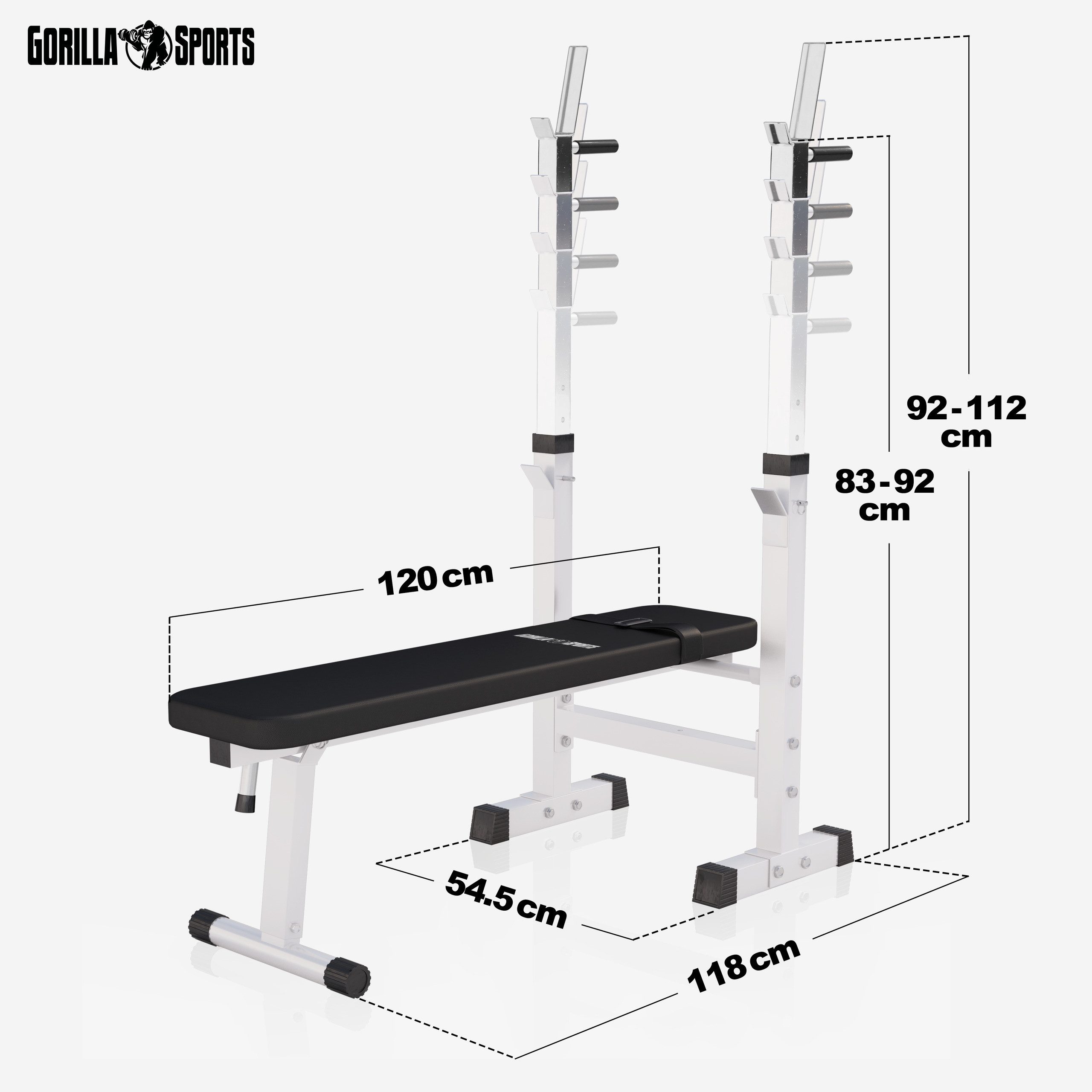 GORILLA SPORTS Hantelbank Hantelbank mit Ablage, (1-tlg)