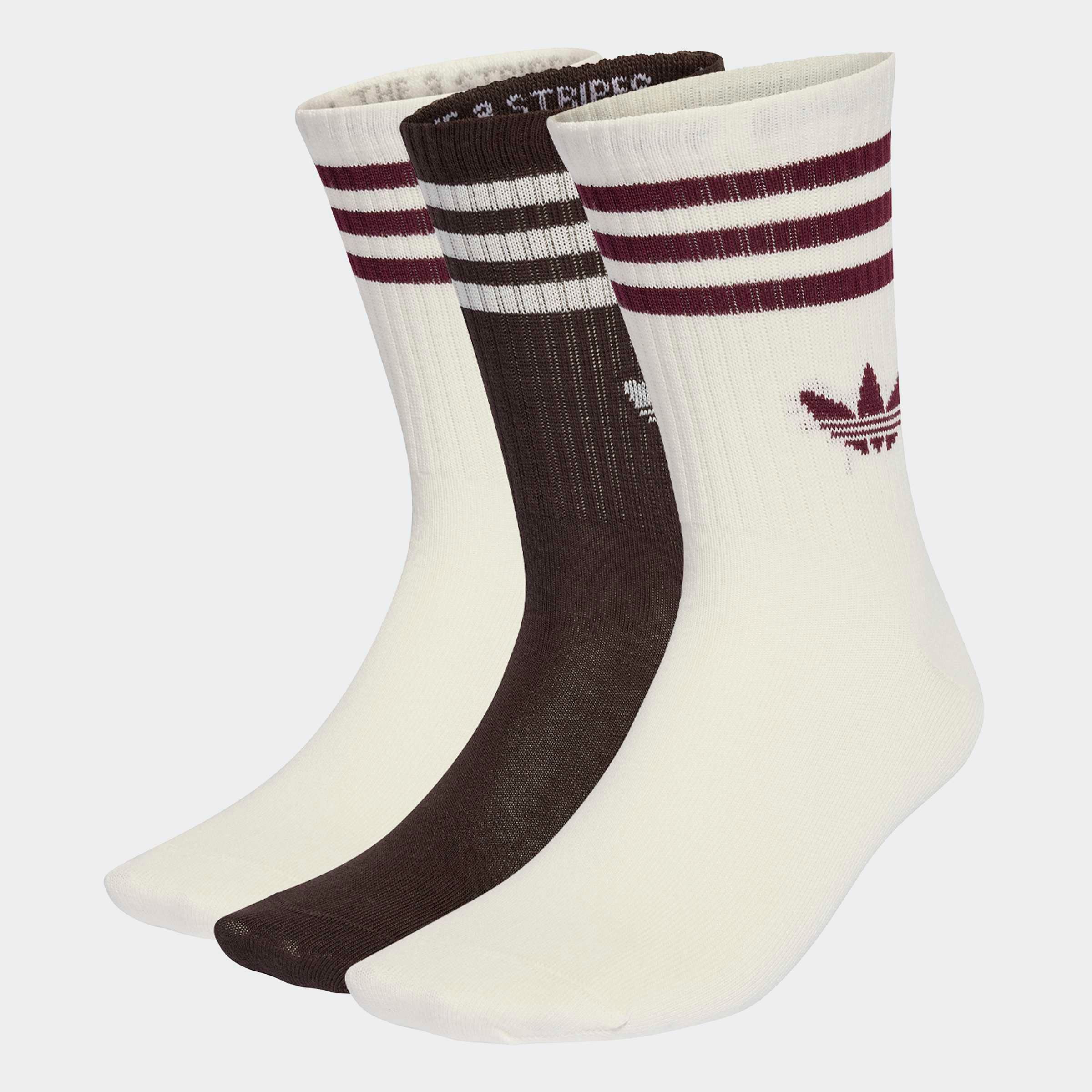 adidas Originals Sportsocken 3S CREW S 3P für Laufen, knöchellang, mit 3-Streifen und Trefoil Logo