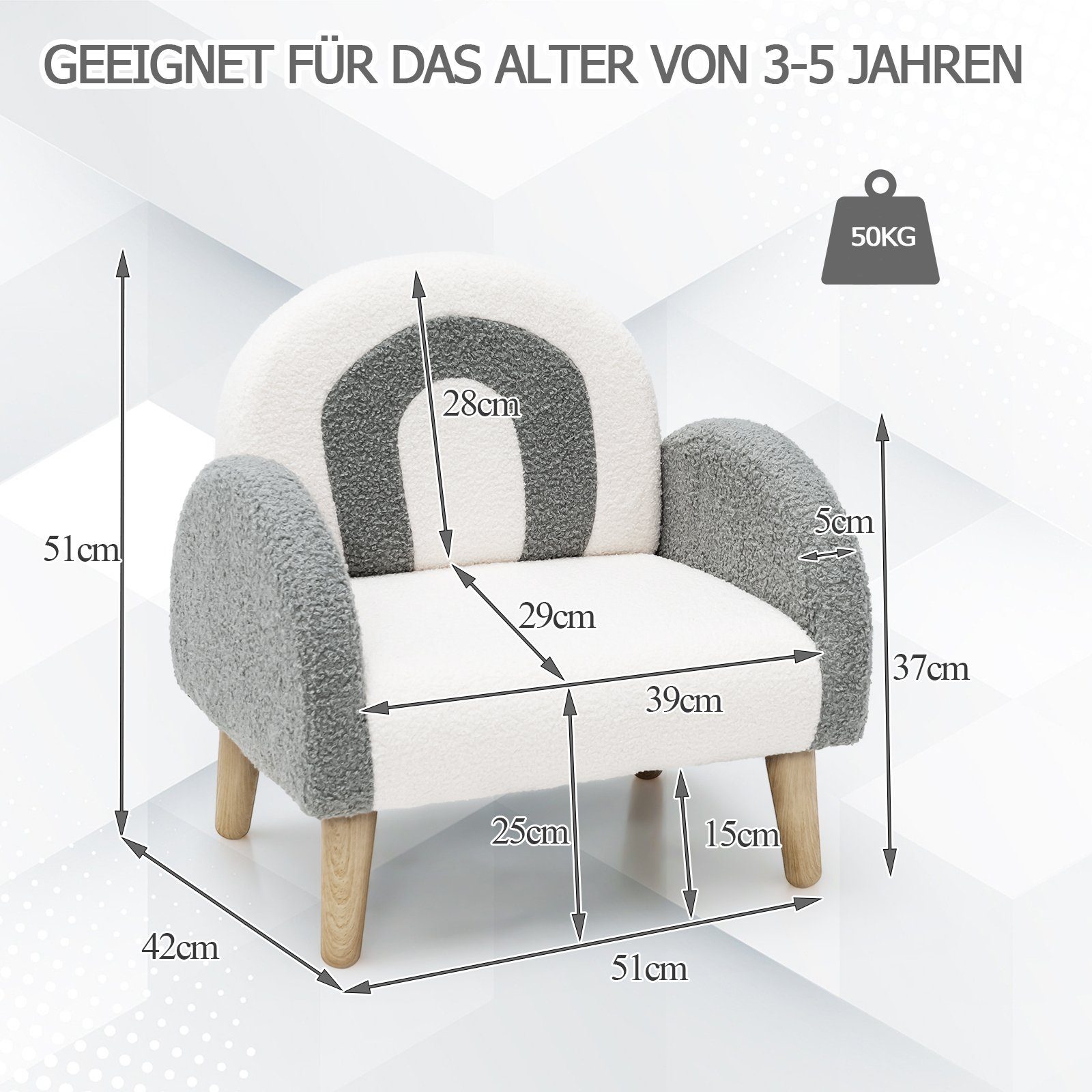 COSTWAY Kindersessel Kindersofa, bis 50kg