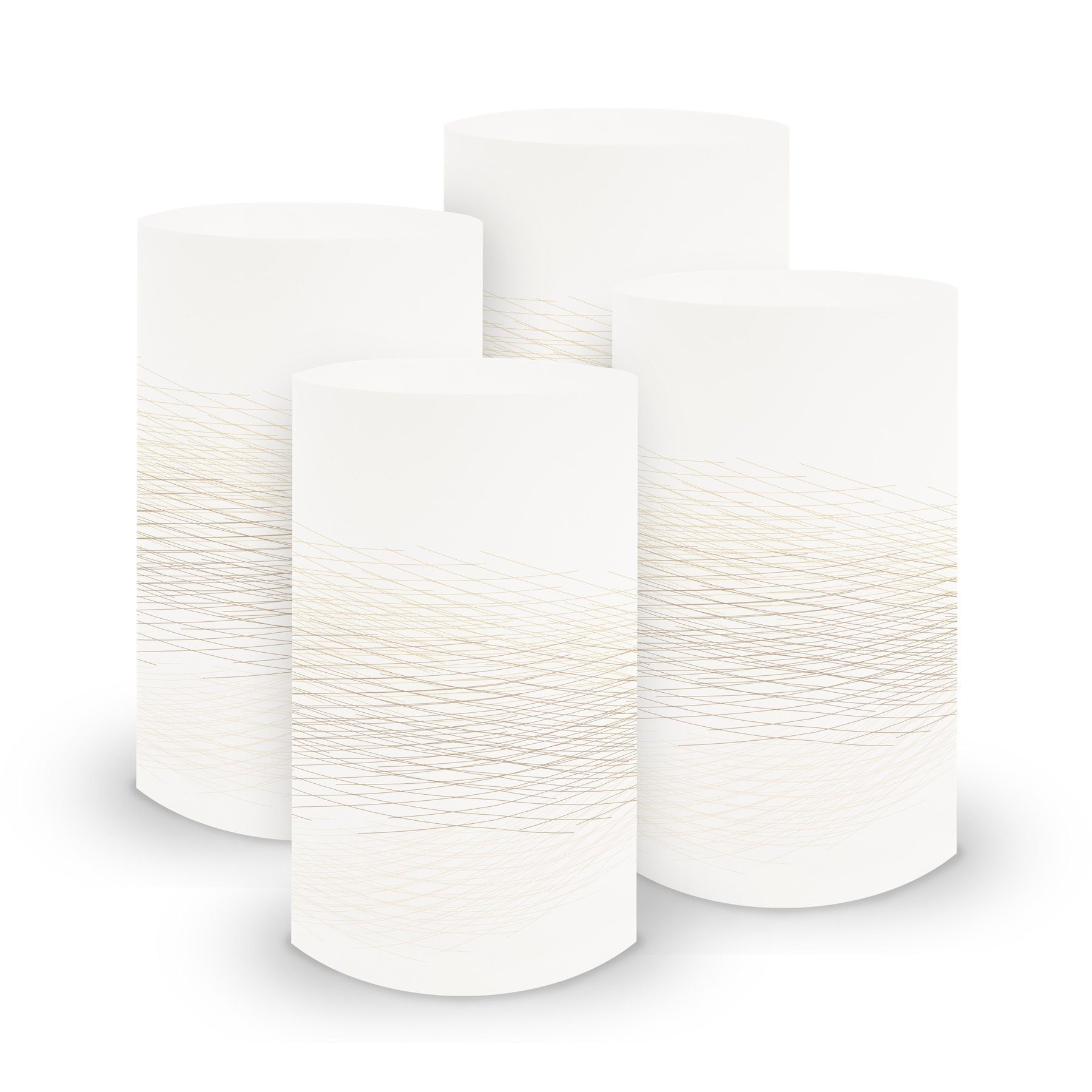 itenga Windlicht itenga 6x Windlicht klein Linien weiß braun / latte macchiato, 10,0 cm