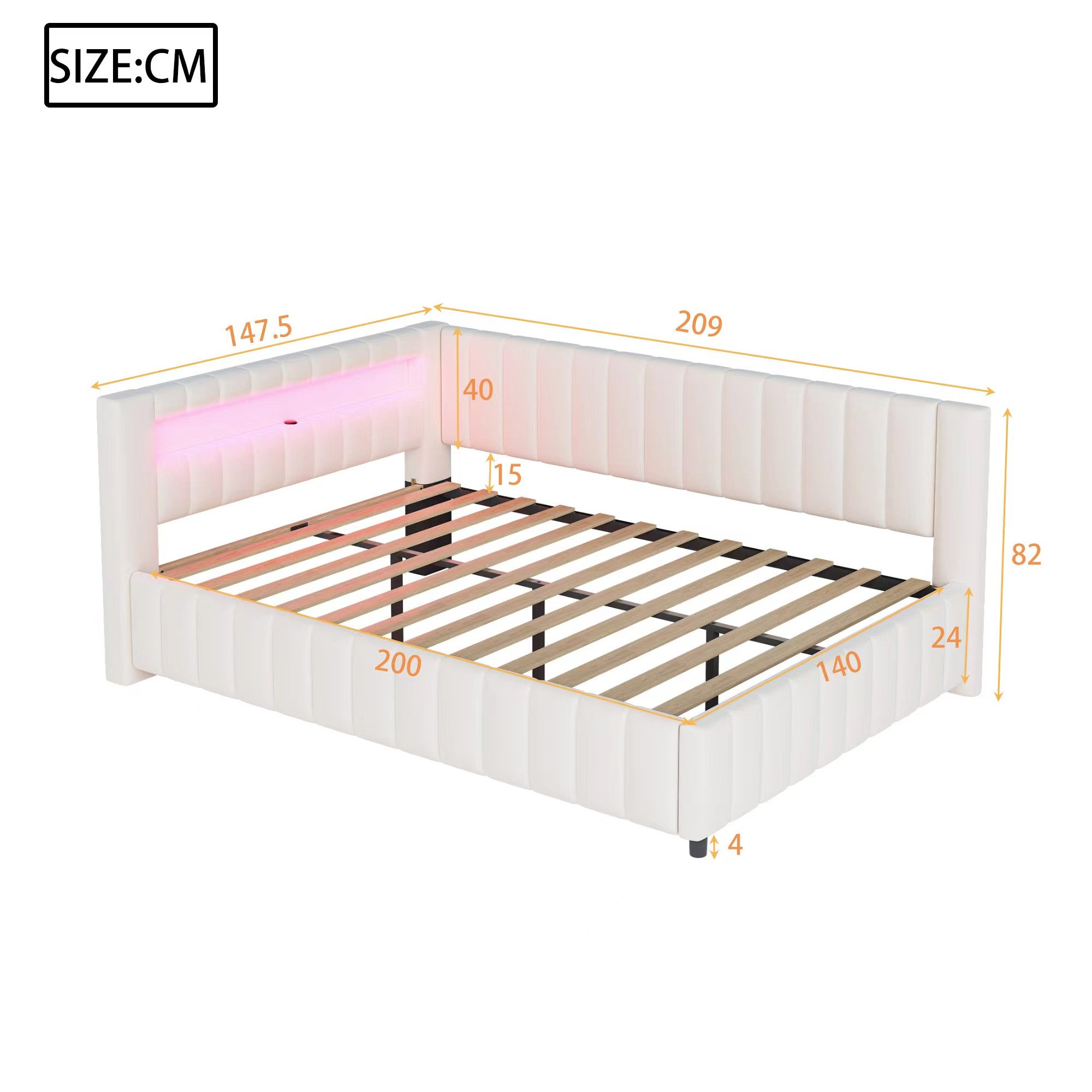 STILVORA Schlafsofa Tagesbett 140x200cm Polsterbett mit USB,Jugendbett mit günstig online kaufen