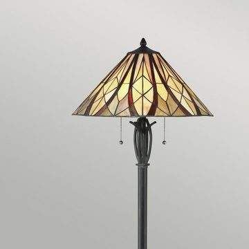 Licht-Erlebnisse Stehlampe SANSA, ohne Leuchtmittel, Stehleuchte Wohnzimmer E27 Tiffany Stil Standleuchte