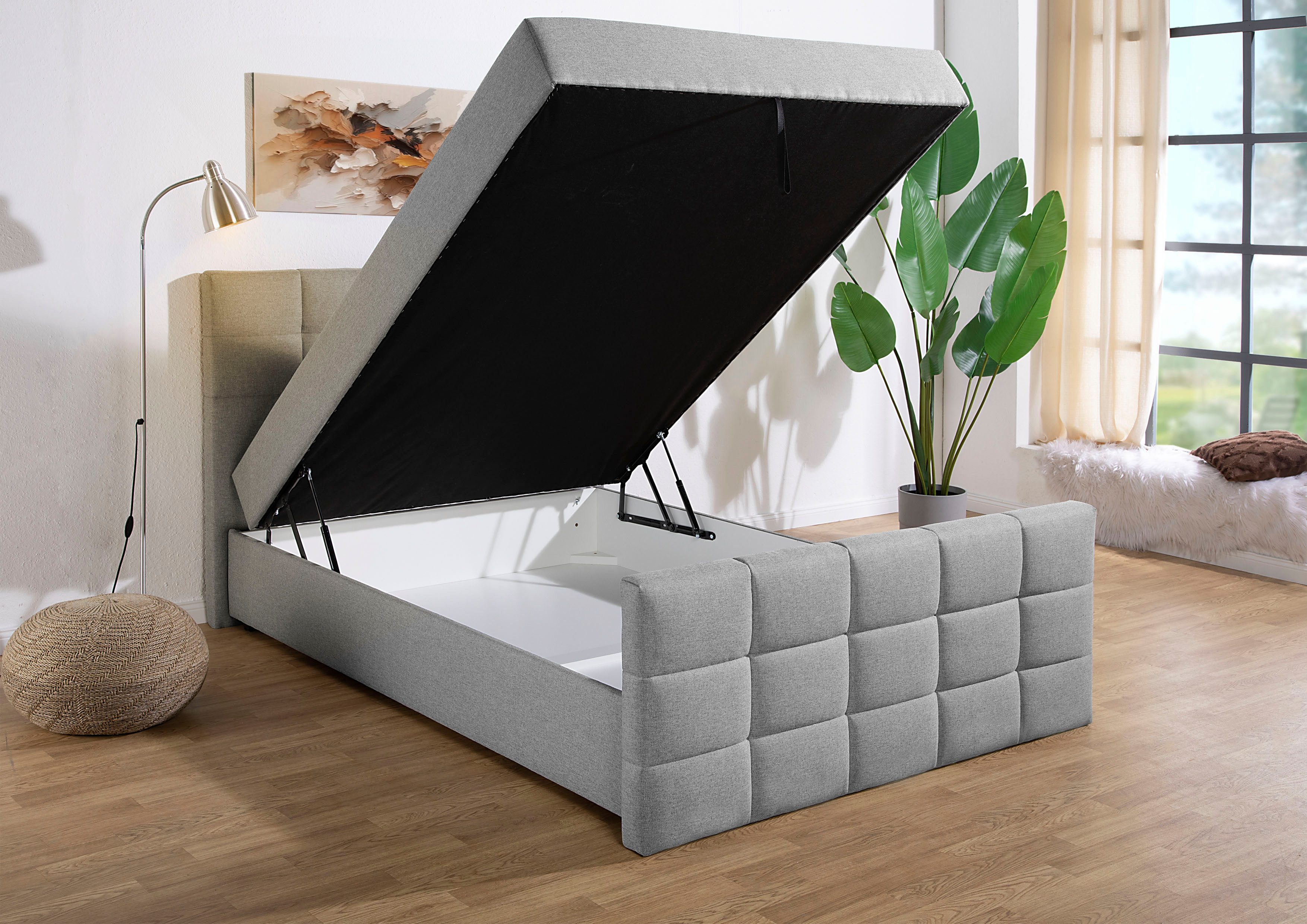 Home affaire Boxbett, Boxbett mit Bettkasten und Fußteil, inkl. Topper