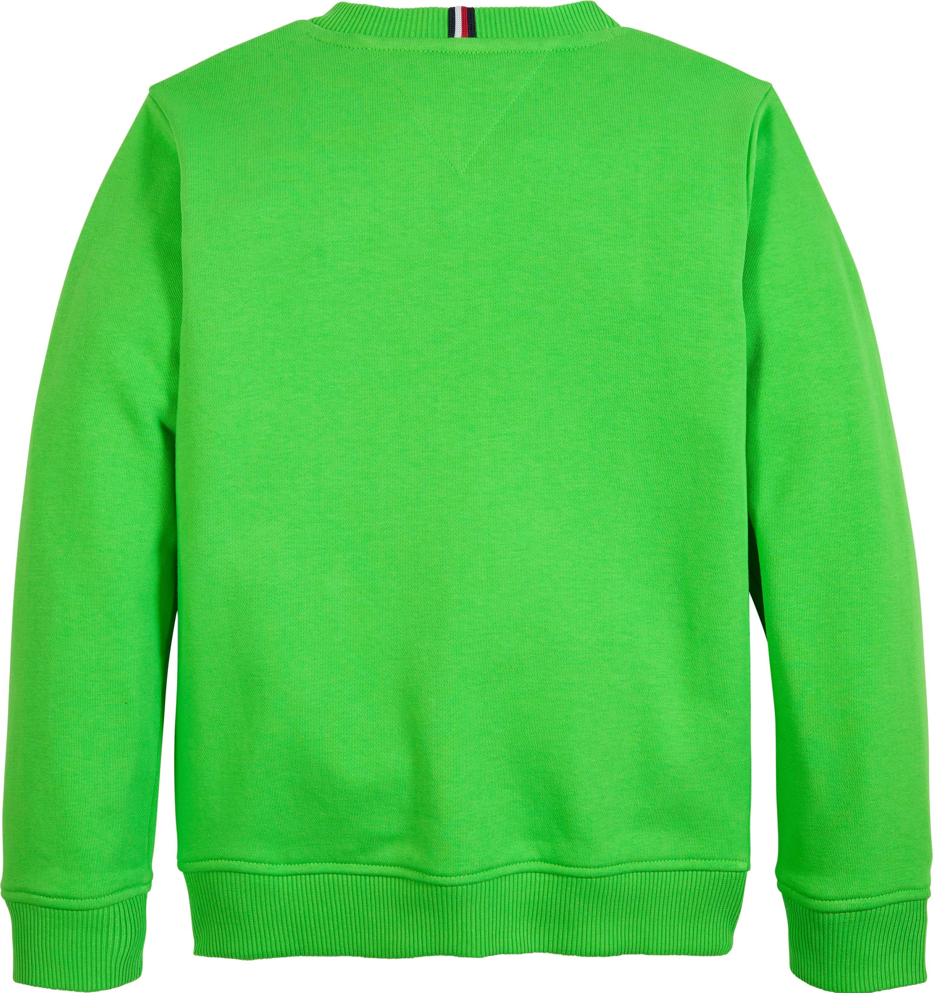 Sweatshirt SWEATSHIRT TH Spring-Lime Hilfiger LOGO Tommy mit Logoschriftzug