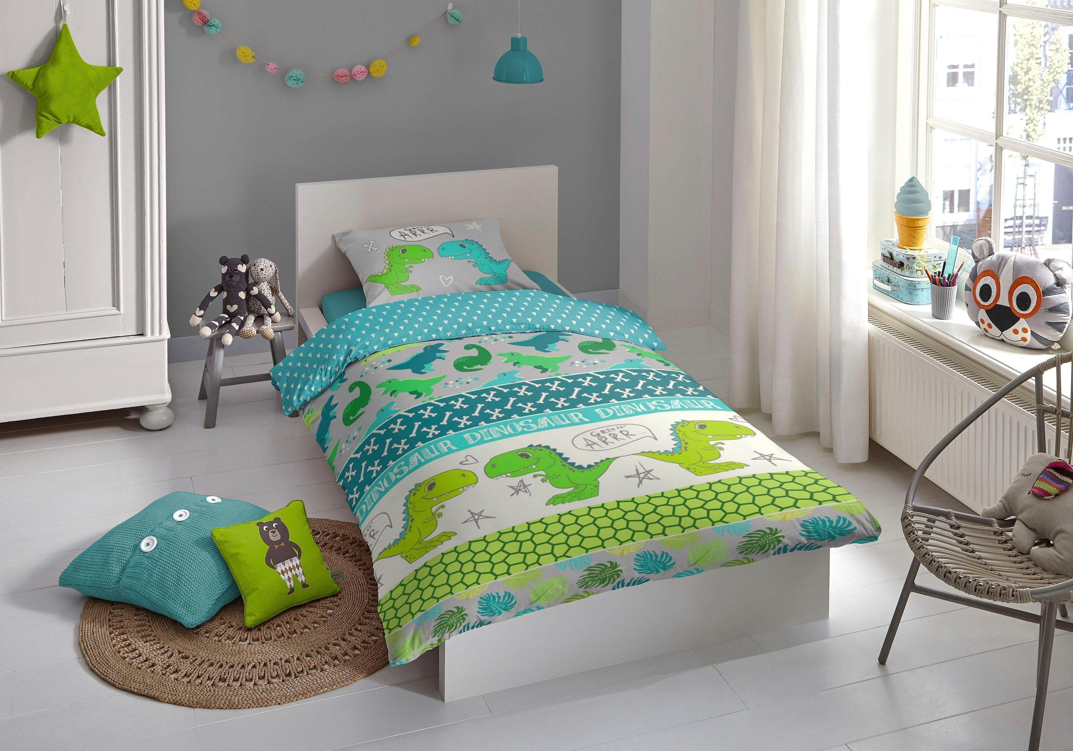 good morning Kinderbettwäsche Dinosaur, Renforcé, 2 günstig online kaufen