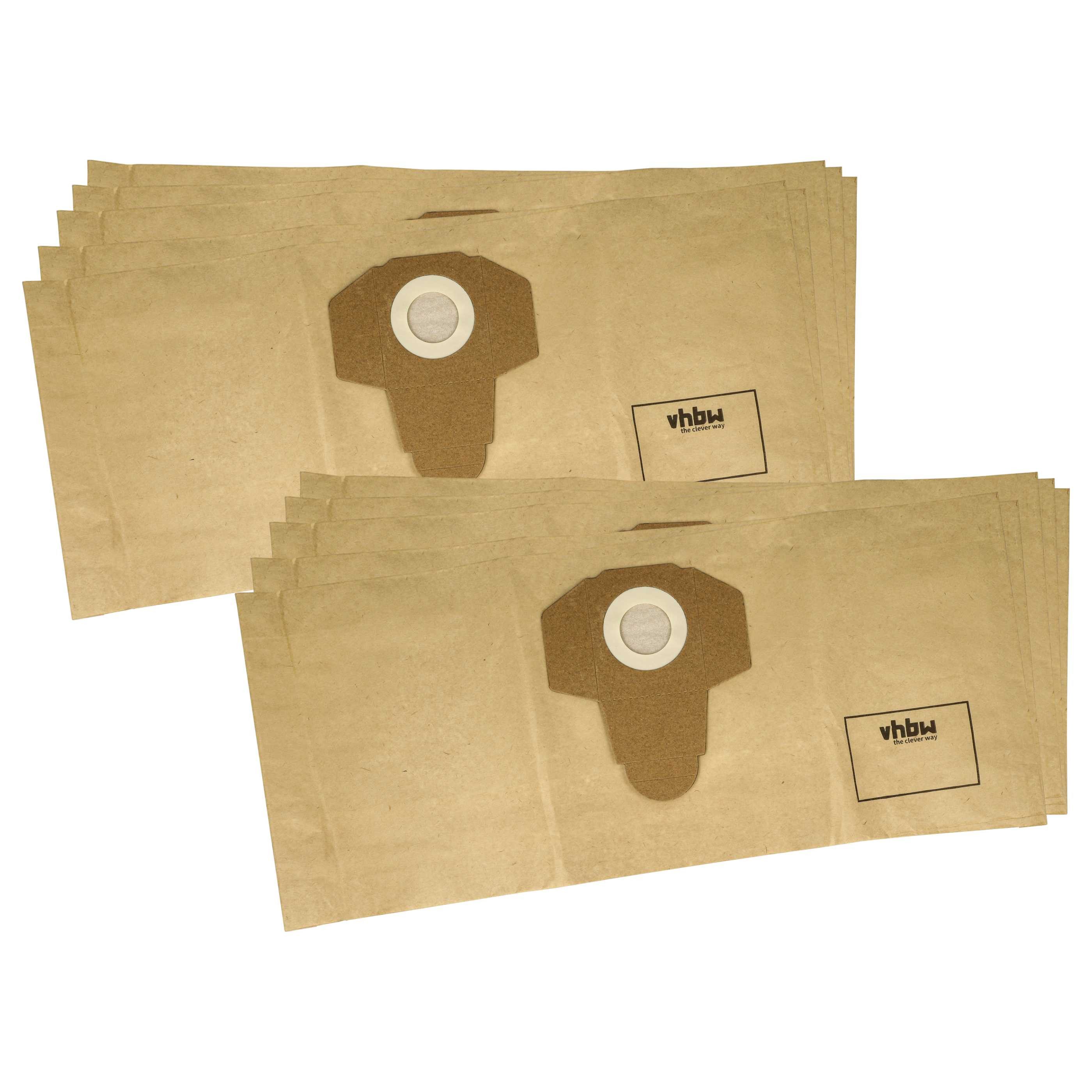 vhbw Staubsaugerbeutel passend für Parkside PWD 20 B2, PWD 12 B1 Nass-/Trockensauger, 10 St.