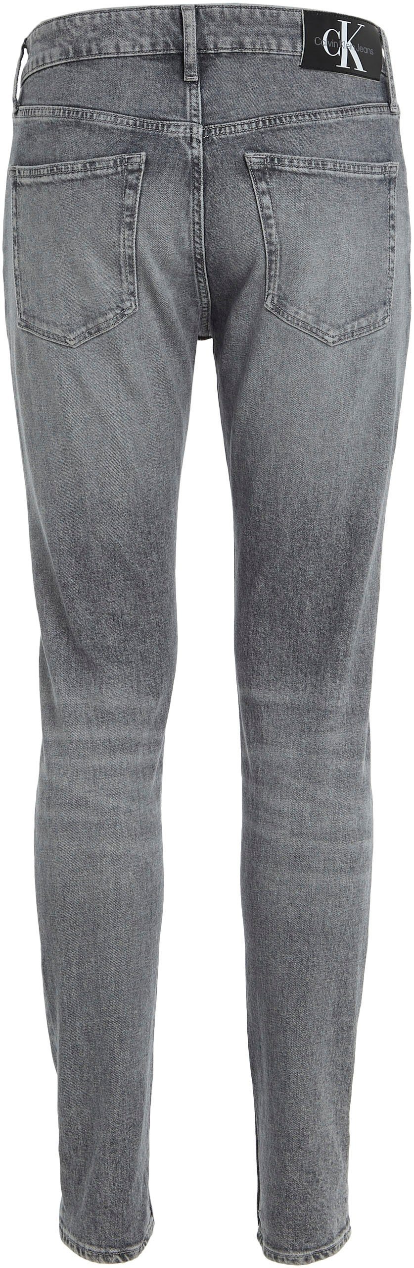 Calvin Klein Jeans TAPER 1BZ Tapered-fit-Jeans mit Leder-Badge Denim_Grey SLIM
