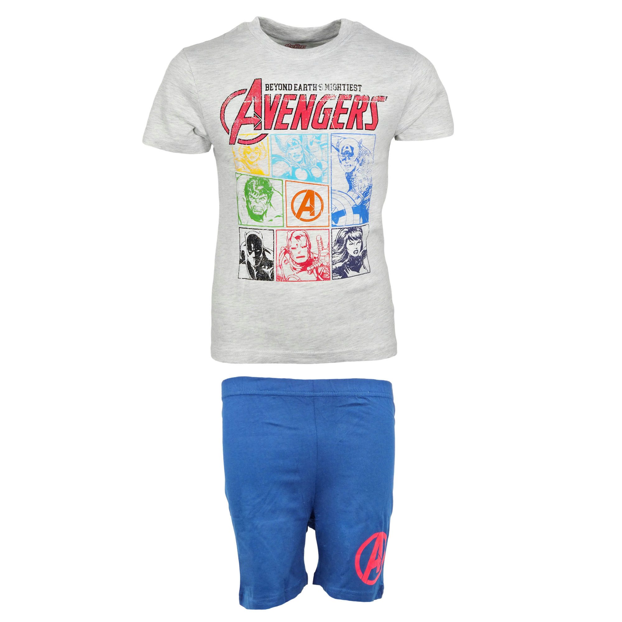Schlafanzug Marvel Avengers Kinder Pyjama kurz Shirt Shorts Gr. 98 bis 128