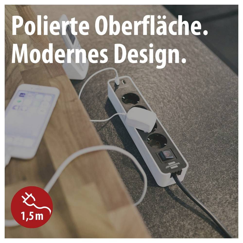 Brennenstuhl Steckdosenleiste Ecolor 4-fach mit USB 1153240026 Steckdosenleiste, mit USB – Bild 2 von 5