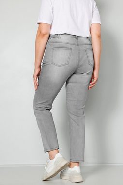 MIAMODA Röhrenjeans 7/8-Jeans Slim Fit Glitzerherzchen 4-Pocket