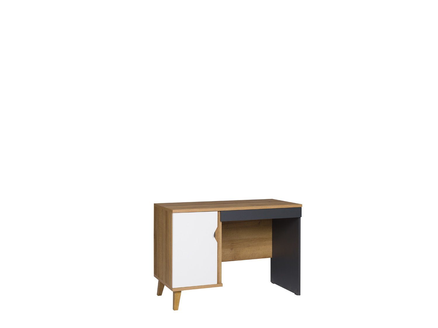 Stylefy Schreibtisch Antares (Computertisch, Bürotisch), mit Fächern, viel Stauraum, Modern Design, variabel stellbar Wotan Eiche - Graphit | Schreibtische