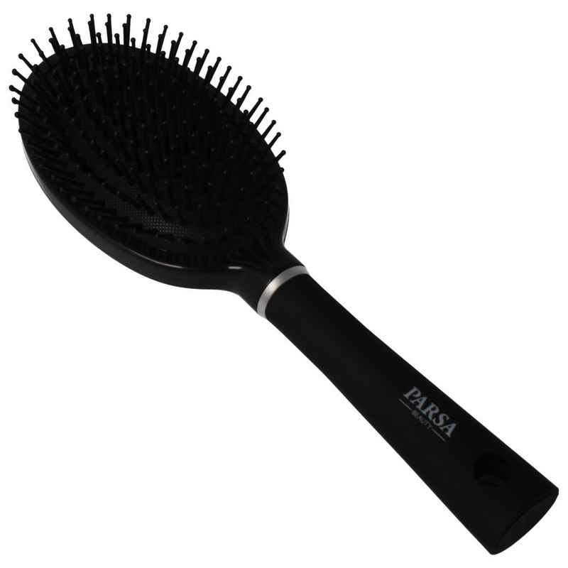 PARSA Beauty Haarbürste »Haarbürste Trend Line Groß Oval Bürste mit Kunststoffpins schwarz«