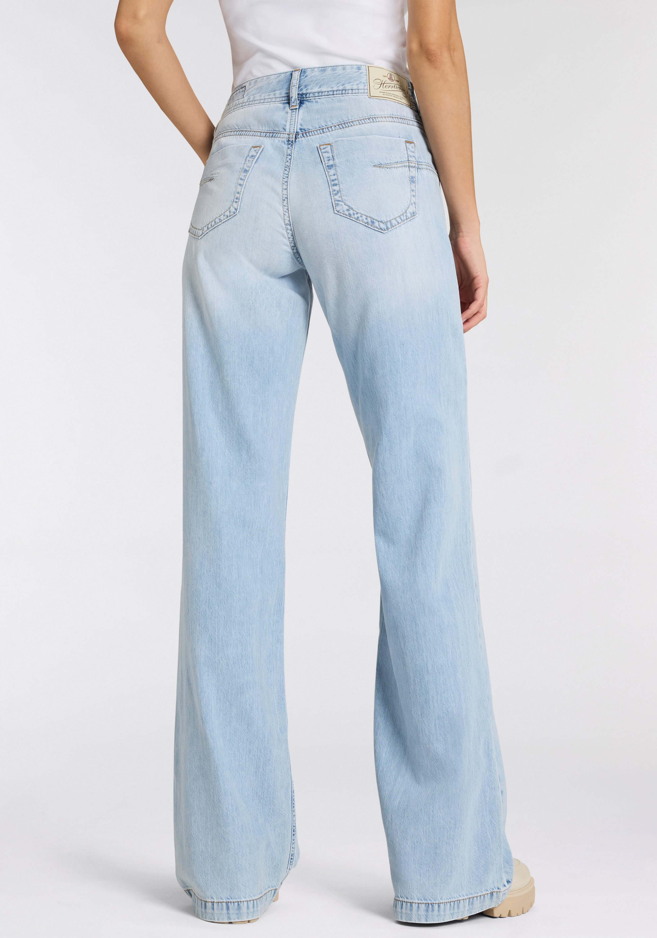 Herrlicher 5-Pocket-Jeans Edna Denim Light mit ausgestelltem Bein