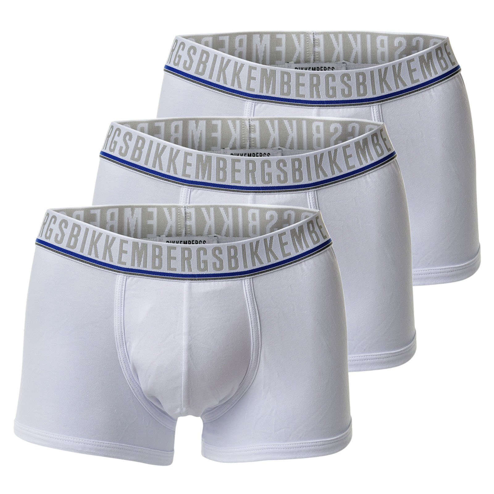 Bikkembergs Boxer Herren Shorts, 3er Pack - TRIPACK TRUNK, Stretch Weiß