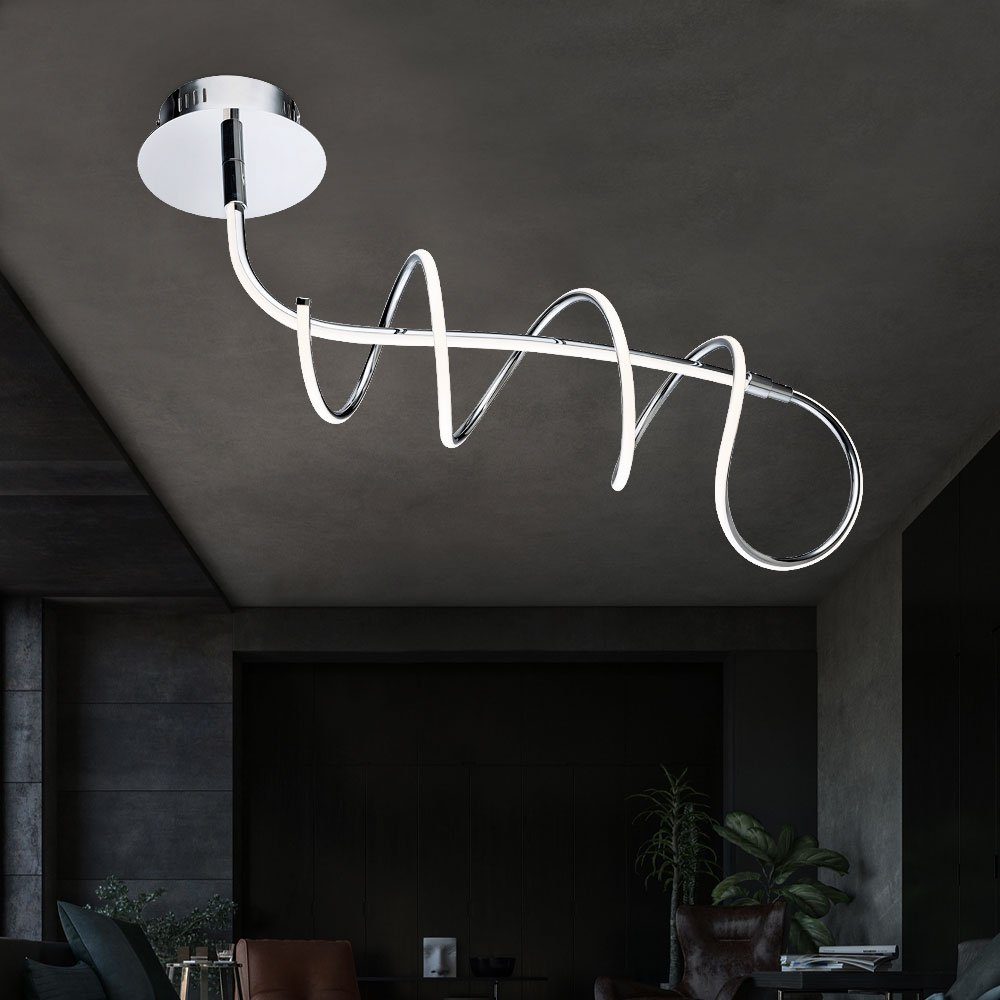 hofstein Deckenleuchte moderne Deckenlampe aus Holz/Metall/Kunststoff in Natur/Schwarz/Weiß, LED