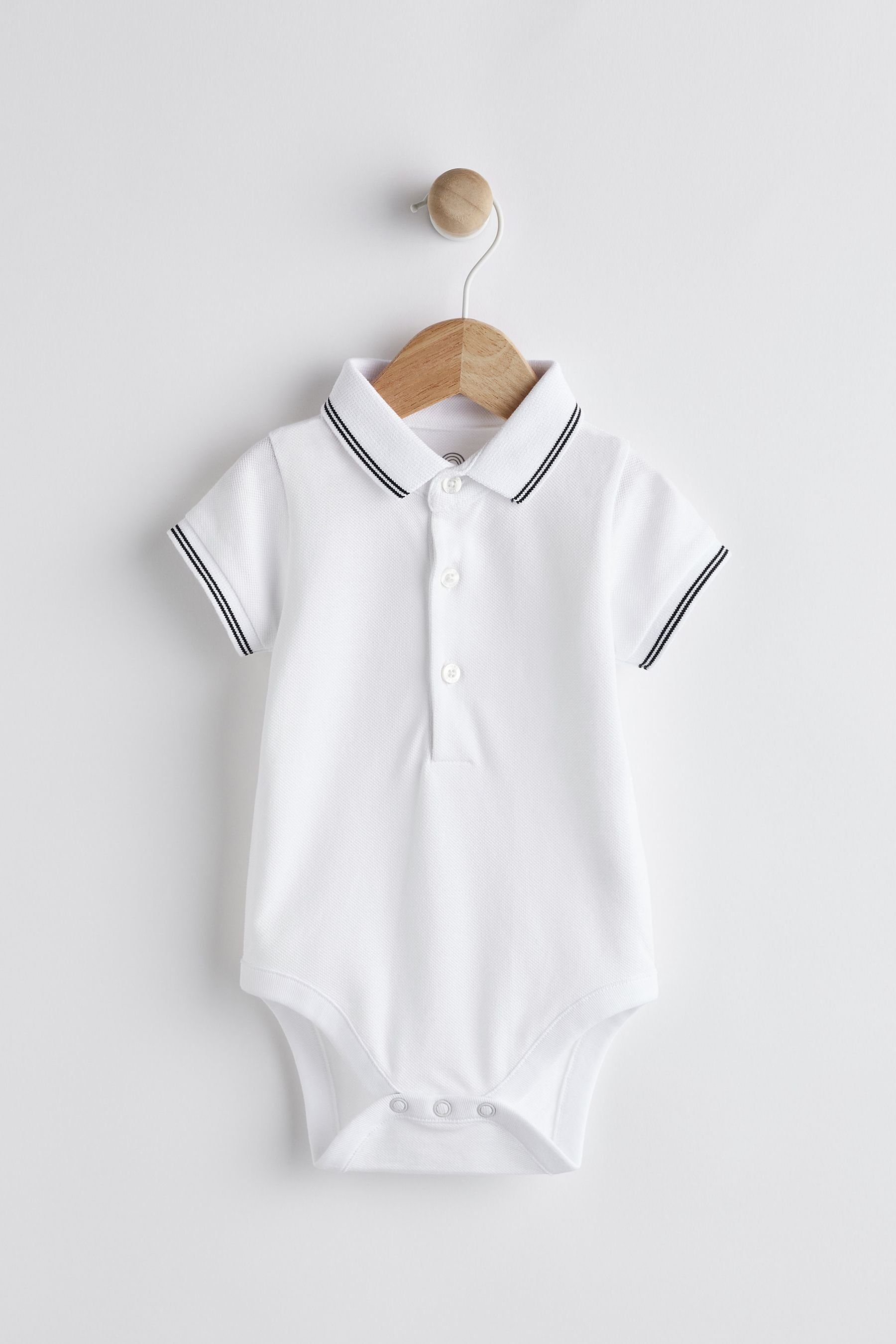 Next Shirtbody Body mit Piqué-Poloshirt für Babys (1-tlg) White