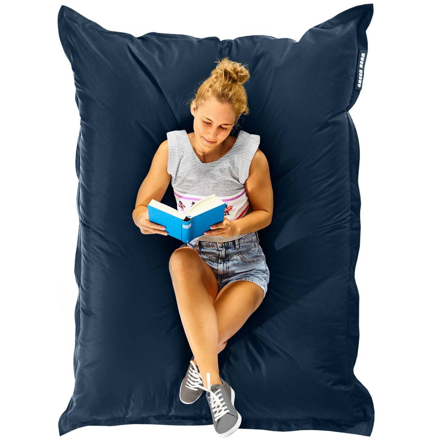 Green Bean Sitzsack XXL Outdoor Sitzsack Square 140x180cm (XXL Riesensitzsack 140x180cm 380 Liter Kinder & Erwachsene Bean Bag EPS Perlen Füllung, Groß Draußen Outdoor Liegekissen), Waschbar Wetterfest Lounge Sitzkissen Bodenkissen