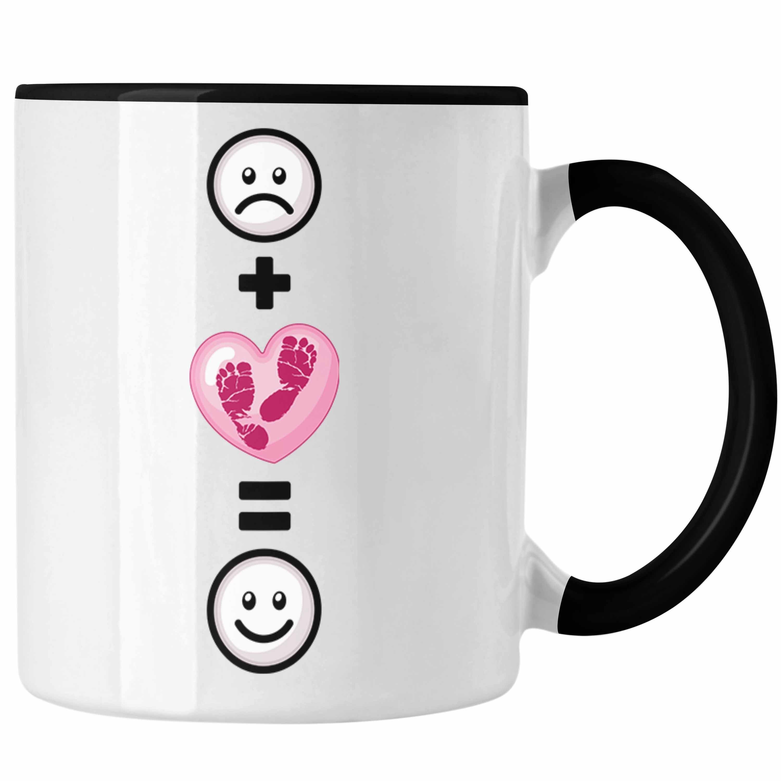 Trendation Tasse Baby Schwangerschaft Kinder Tasse Geschenk für Schwangere Frauen Lusti Schwarz