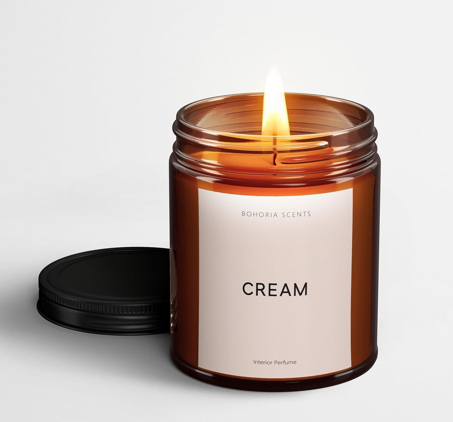 BOHORIA Duftkerze Cream 200 g – Pudriger Duft mit Rose & Moschus aus Sojawachs