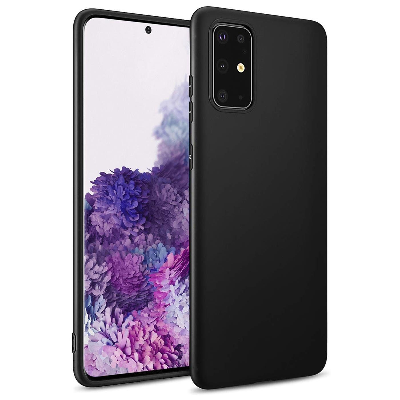 CoolGadget Handyhülle Handy Schutzhülle für Samsung Galaxy S20 Plus matt schwarz 6,7 Zoll, Silikon TPU Hülle Schutz Tasche Cover schlicht Slim Case