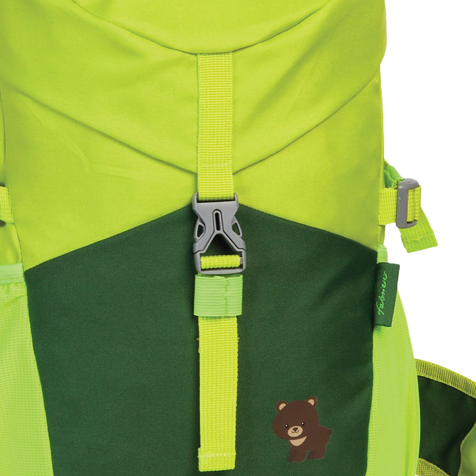 fabrizio® Rucksack Fabrizio Go Green Kinderrucksack, Kinderrucksack Polyester, recycelt, grün, lime ca. 37cm hoch, Bär