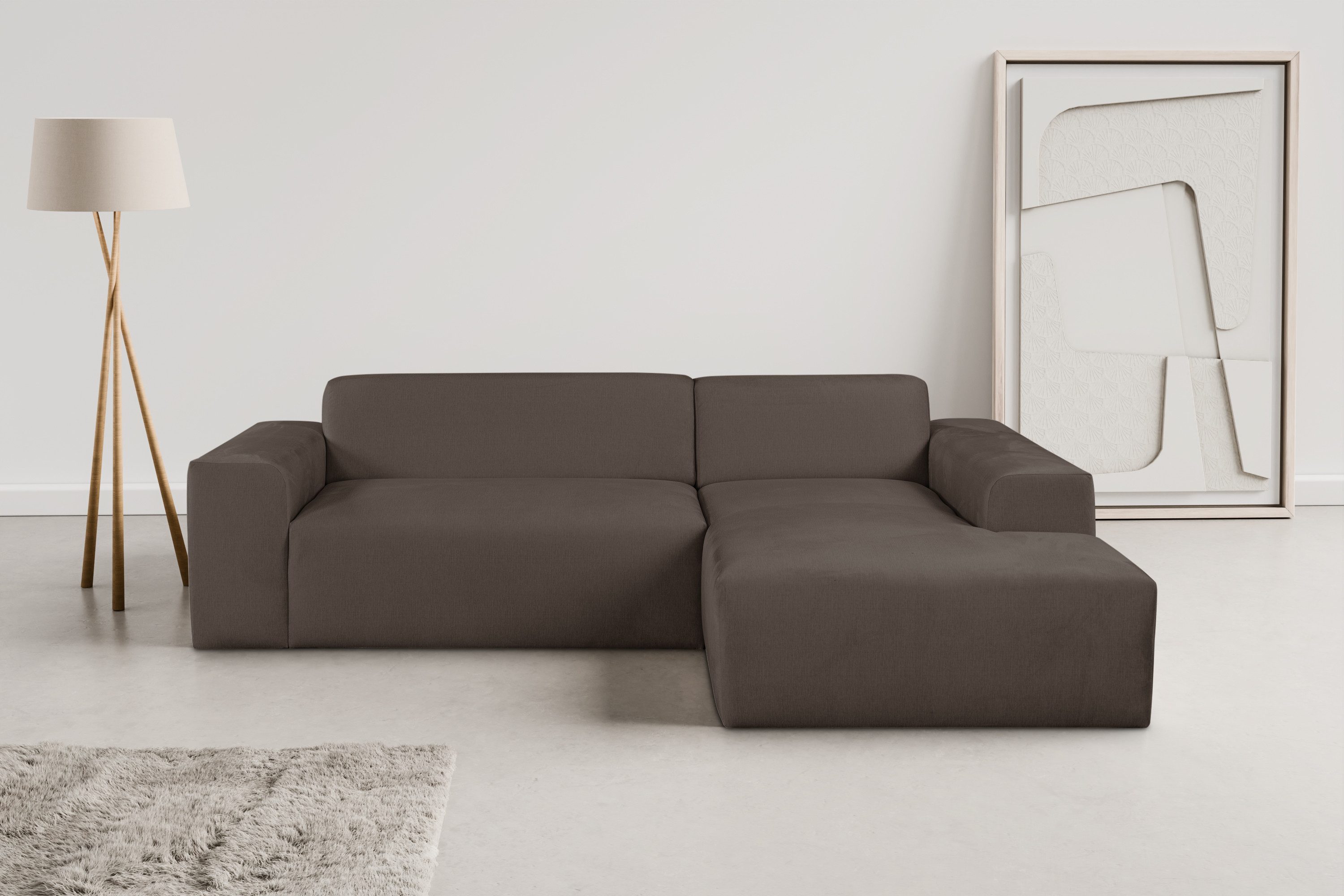 WERK2 Ecksofa "Zeus-L modern und zeitlos, Breite 253cm, bequemes Sofa", Cur günstig online kaufen